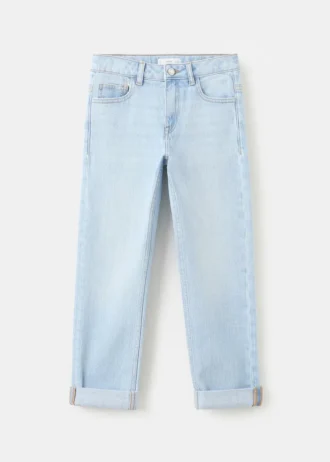 Gerade geschnittene Jeans mit Umschlag