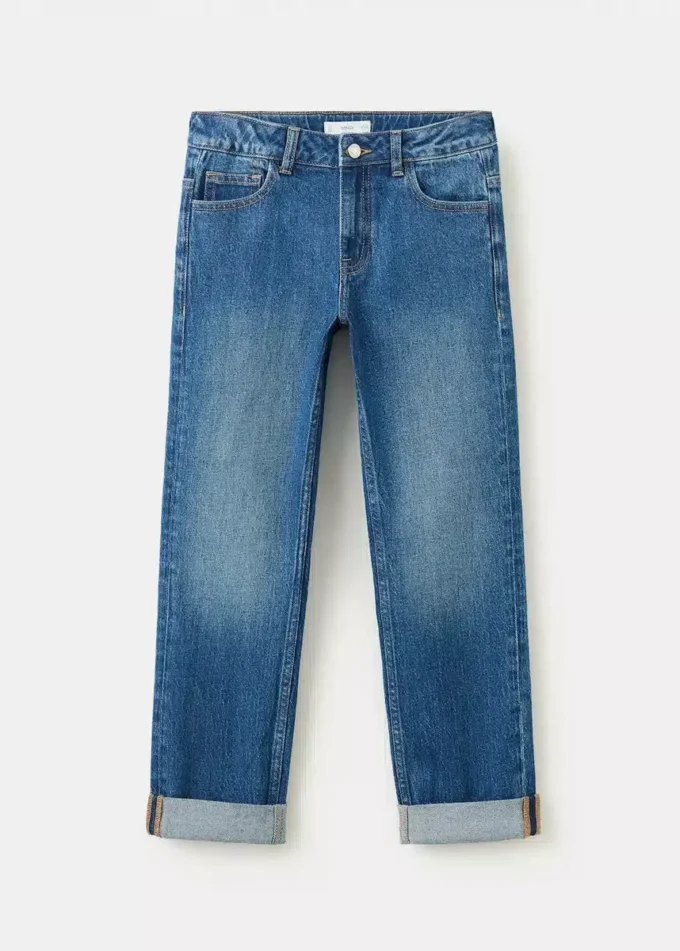 Gerade geschnittene Jeans mit Umschlag Gerade geschnittene Jeans mit Umschlag