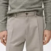 Gerade geschnittene Plisseehose aus Baumwolle und Lyocell