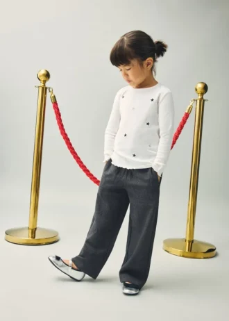 Gerade geschnittene Strickhose