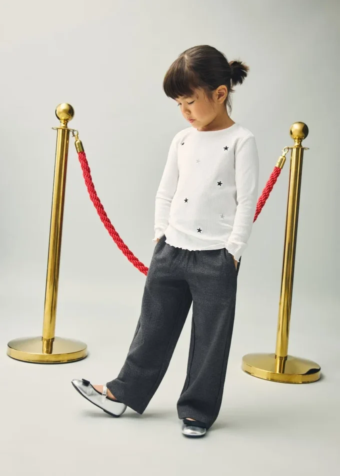 Gerade geschnittene Strickhose Gerade geschnittene Strickhose