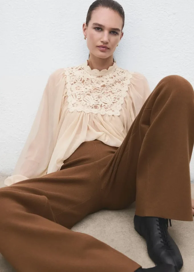 Gerade geschnittene Strickhose Gerade geschnittene Strickhose