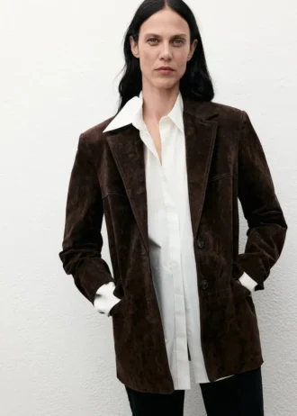 Gerader Blazer aus Wildleder