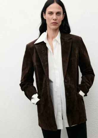 Gerader Blazer aus Wildleder