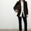Gerader Blazer aus Wildleder Gerader Blazer aus Wildleder