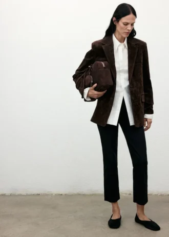 Gerader Blazer aus Wildleder