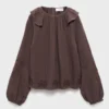 Geraffte, bestickte Bluse Geraffte, bestickte Bluse