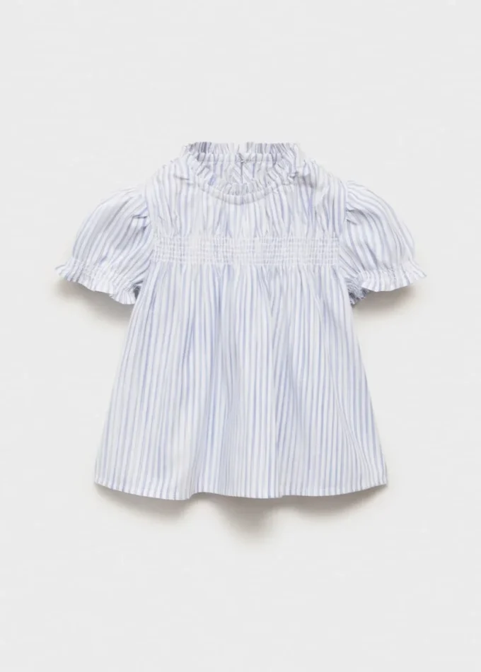 Geraffte gestreifte Bluse Geraffte gestreifte Bluse