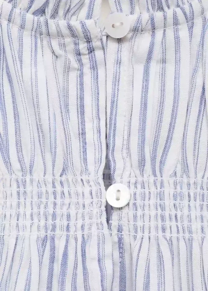 Geraffte gestreifte Bluse Geraffte gestreifte Bluse