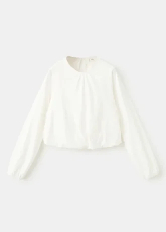 Gerafftes Baumwoll-T-Shirt