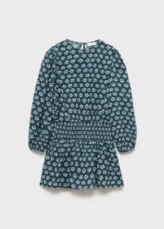 Gerafftes Blumenkleid
