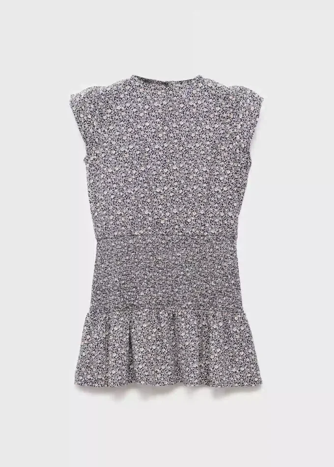 Gerafftes Blumenkleid