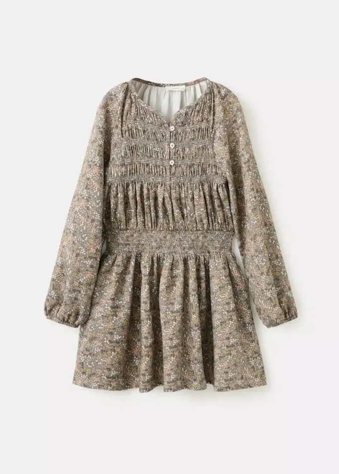 Gerafftes Blumenkleid