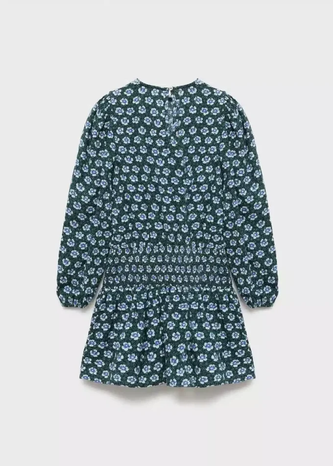 Gerafftes Blumenkleid