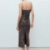 Gerafftes Midikleid mit Leopardenmuster Gerafftes Midikleid mit Leopardenmuster