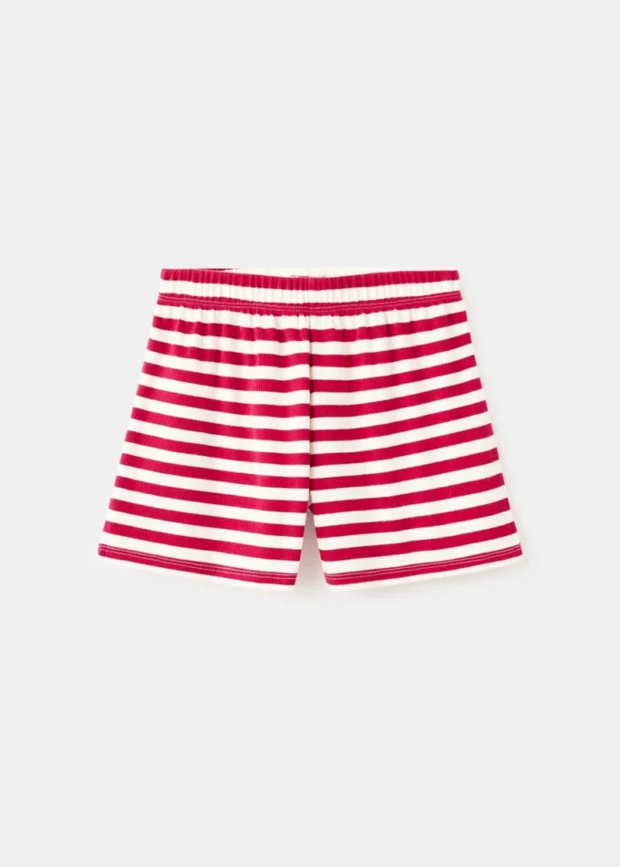 Gerippte gestreifte Shorts