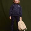 Gerippte Leggings mit Blumenmuster