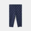 Gerippte Leggings mit Blumenmuster