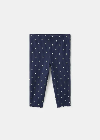 Gerippte Leggings mit Blumenmuster Gerippte Leggings mit Blumenmuster