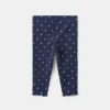 Gerippte Leggings mit Blumenmuster