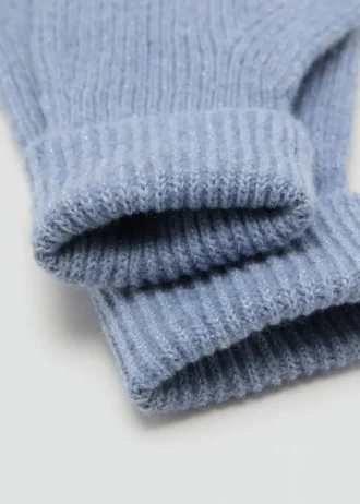 Gerippte Lurex-Handschuhe