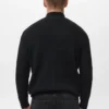 Gerippte Strickjacke mit Reißverschluss