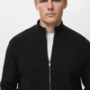 Gerippte Strickjacke mit Reißverschluss