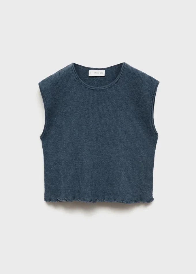 Gerippte Strickweste Gerippte Strickweste