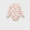 Gerippter Body mit Blumenmuster