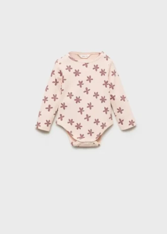 Gerippter Body mit Blumenmuster