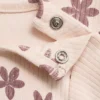 Gerippter Body mit Blumenmuster