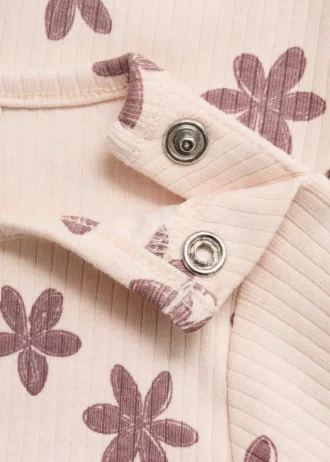 Gerippter Body mit Blumenmuster