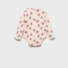 Gerippter Body mit Blumenmuster
