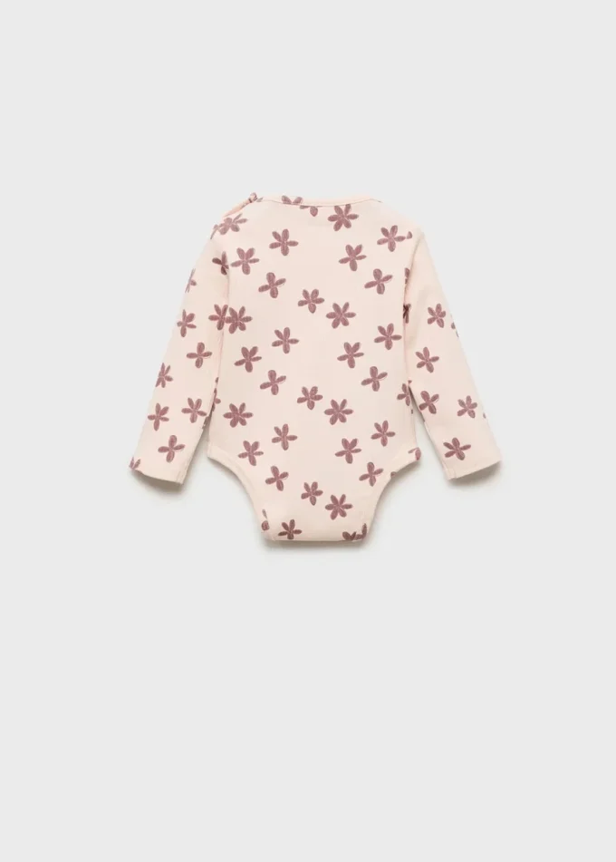 Gerippter Body mit Blumenmuster