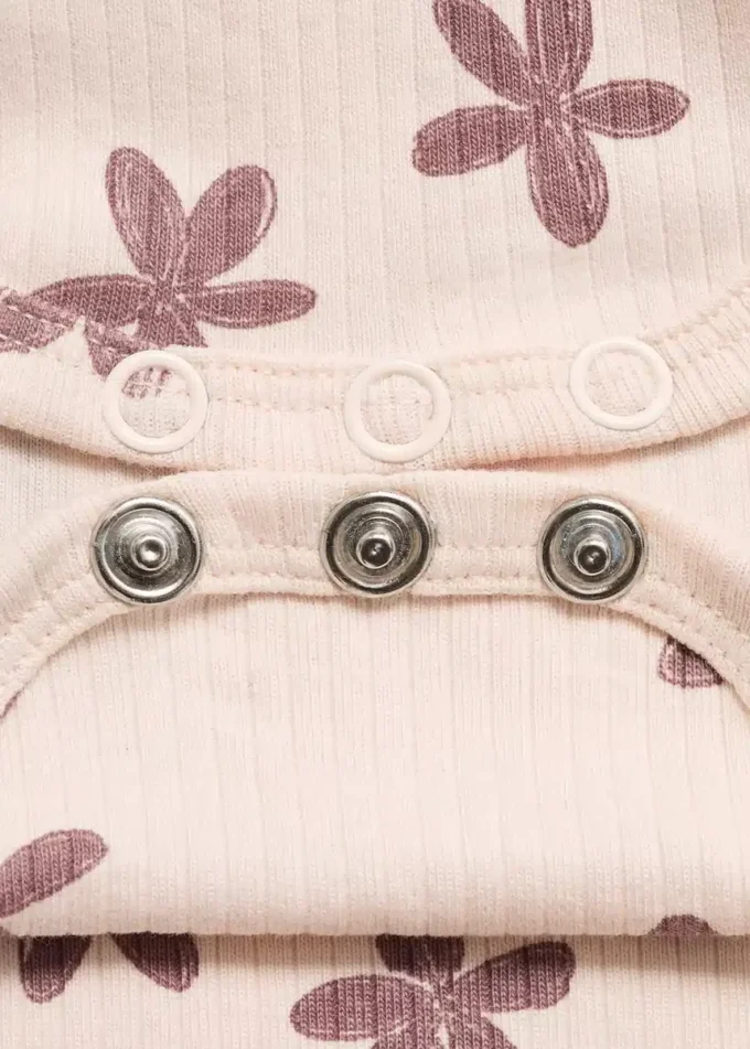 Gerippter Body mit Blumenmuster