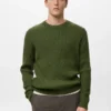 Gerippter Pullover aus Wollmischung