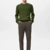 Gerippter Pullover aus Wollmischung