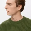 Gerippter Pullover aus Wollmischung