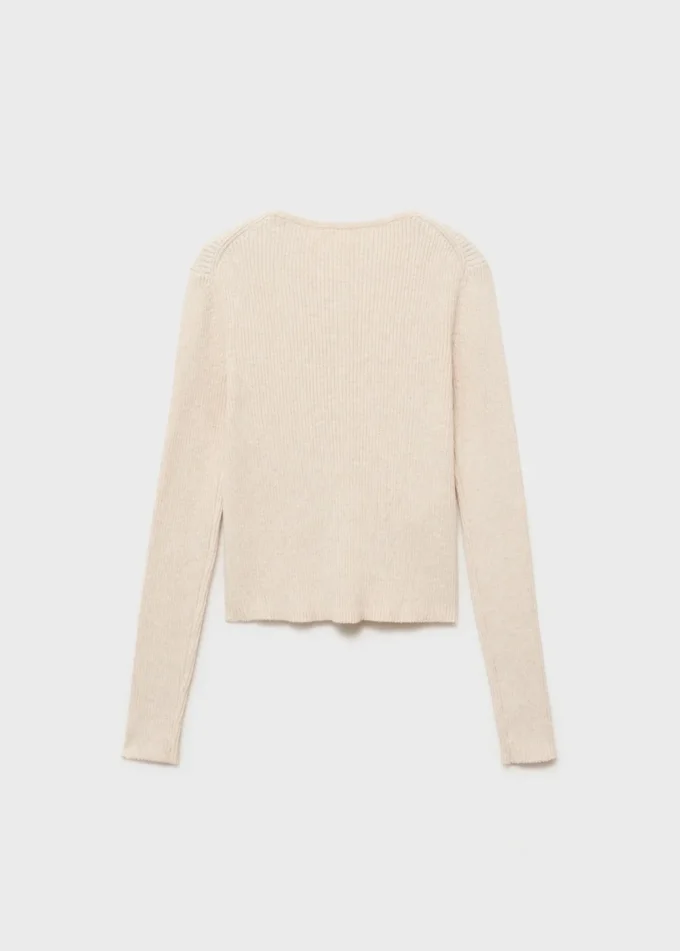 Gerippter Pullover mit Knöpfen Gerippter Pullover mit Knöpfen