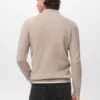 Gerippter Pullover mit Reißverschluss am Hals