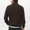 Gerippter Pullover mit Reißverschluss am Hals