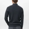 Gerippter Pullover mit Reißverschluss am Hals