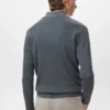 Gerippter Pullover mit Reißverschluss am Hals