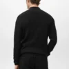 Gerippter Pullover mit Reißverschluss am Hals