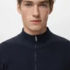 Gerippter Pullover mit Reißverschluss am Hals