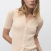 Gerippter Pullover mit Rollkragen