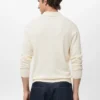 Gerippter Strick-Polo-Pullover