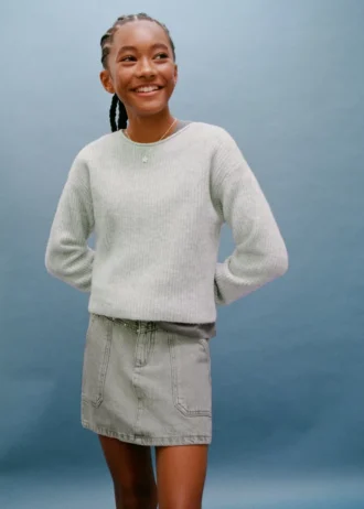 Gerippter Strickpullover
