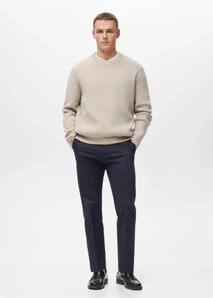 Gerippter Strickpullover