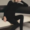 Geripptes A-Linien-Kleid aus Strick